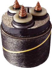 2.3 up to 35kV XLPE or EPR insulated compound AL(Cu.) waterproof layer three-core submarine power cable
