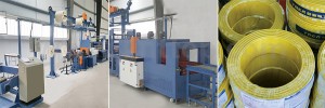 Fully automatic coiling and film shrinking line