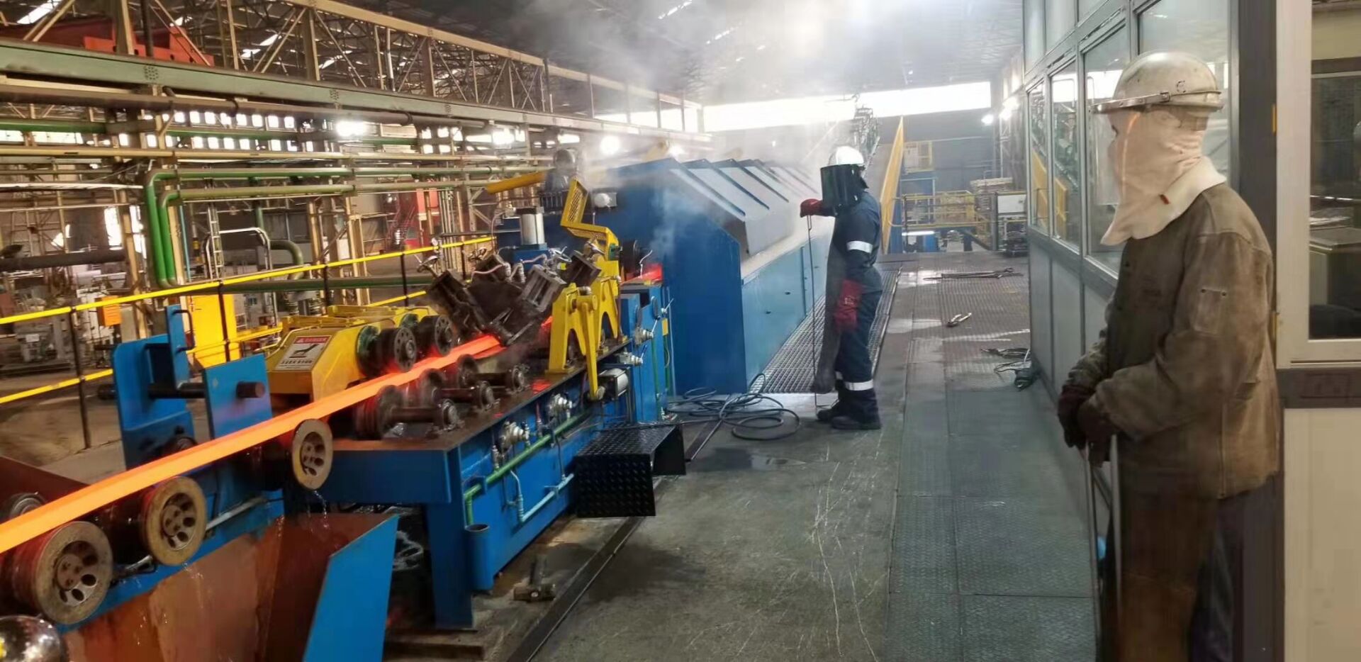 Copper rod continuous casting and rolling line